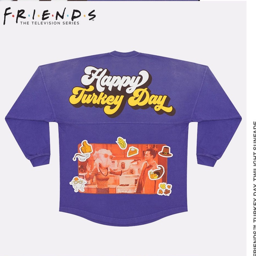 NWT Purple Friends Thanksgiving Spirit Jersey Sweatshirt